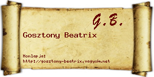 Gosztony Beatrix névjegykártya