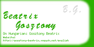 beatrix gosztony business card